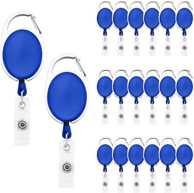 Fushing 20pcs Retractable Carabiner Badge Reels ID Card Holder Clips