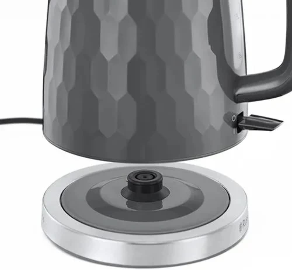 Russell Hobbs Honeycomb Electric 1.7L Cordless Kettle Fast Boil 3KW, Grey matt