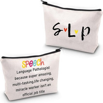 Speech Language Pathologist Makeup Bag - Slp Speech Therapist Gifts Cosmetic Bag