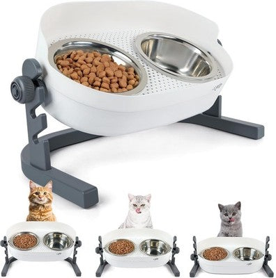 ALL FOR PAWS 3 in 1 Elevated Double Dinner Raised Pet Bowls 56x30x20cm M