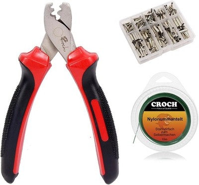 Croch Clamping Sleeve Set 300 Crimp Sleeves For Fishing Pliers, 7 Sizes