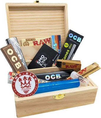 Rolling Supreme T3 Solid Pine Rolling Box Gift Set with Smokers Accessories