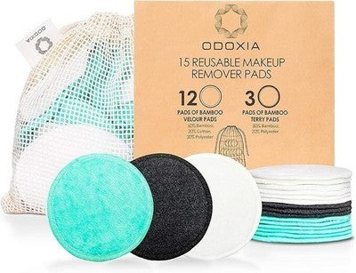 Reusable Makeup Remover Pads, Eco-Friendly Cotton Rounds, 15 Pads With Bag