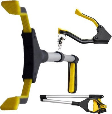 Five Star Litter Picker Grabber, 32" Foldable Magnetic Jaw Reacher Yellow