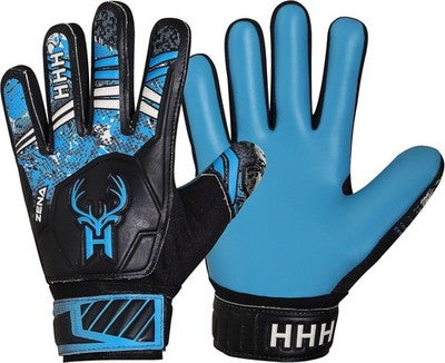 Hhh Kids Goalkeeper Gloves 4mm Latex Super Grip - Blue Size 8