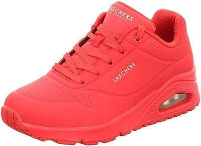 Skechers Womens Uno Stand On Air Sneaker Red Durabuck UK 4 Comfort Trainers