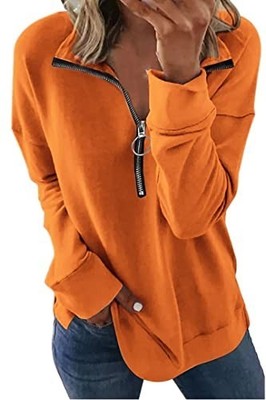 SMENG Ladies Long Sleeve Breathable Sports Top Orange L UK14-16