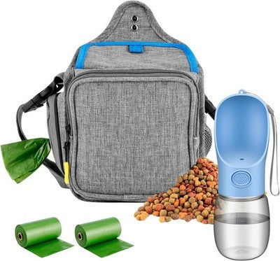 Odoland Dog Treat Pouch Bag Set Walking Water Bottle Poop Holder