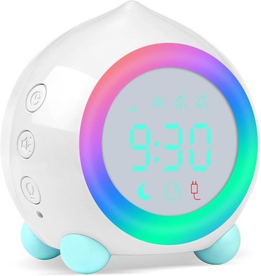 Ayybboo Digital Alarm Clock - Led Wake Light, White
