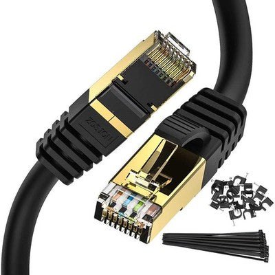 Zosion Cat 8 Ethernet Cable 30M 40Gbps 2000MHz Shielded RJ45 Gold Plated