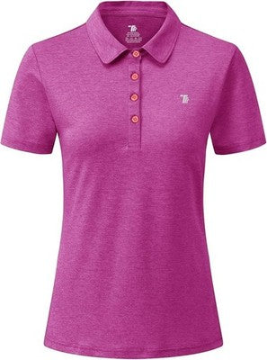 YSENTO Womens Lady-fit Golf Polo Shirt Short Sleeve Purple Small