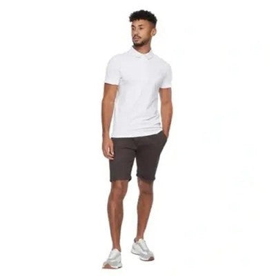 Crosshatch Men's Slim Fit Chino Shorts Cotton Charcoal 32W