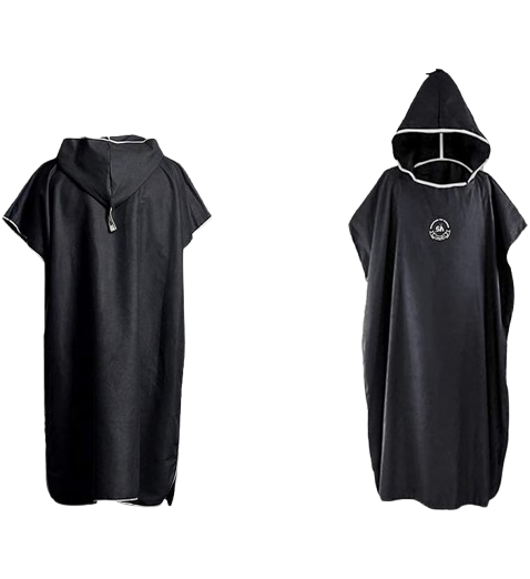 Changing Robe Towel Poncho with Hood for Surfing Swimming Wetsuit Changing