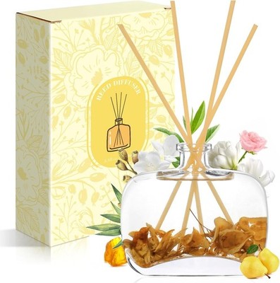 English Pear Reed Diffuser 100Ml W/Dry Flowers Long-Lasting Home Fragrance