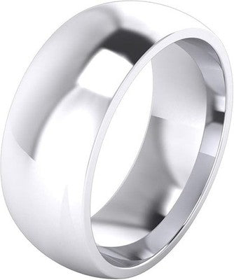 Unisex Sterling Silver 8mm Heavy Court Polished Wedding Ring Size S