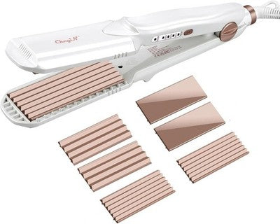 CkeyiN Hair Crimper 4 Interchangeable Ceramic Plates Straightener Tool