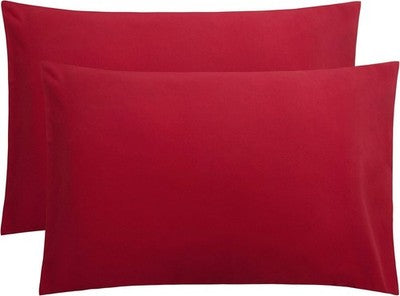 Flxxie 2-Pack Brushed Microfiber Queen Pillowcases 50X75cm Wine Red