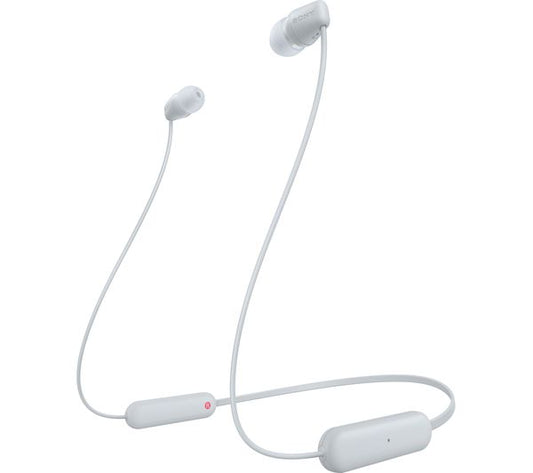 Sony WI-C100 Bluetooth Wireless In-Ear Headphones with Mic/Remote, White