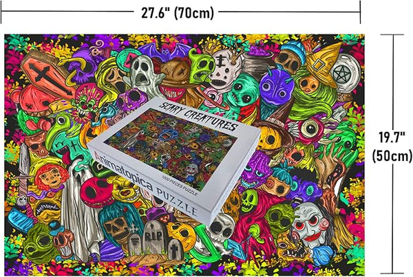 ANIMATOPICA Puzzle – Scary Creatures – 1000 Piece Puzzles for Adults and Kids. Jigsaw Puzzles 1000 Pieces for Adults - Rebx.co.uk