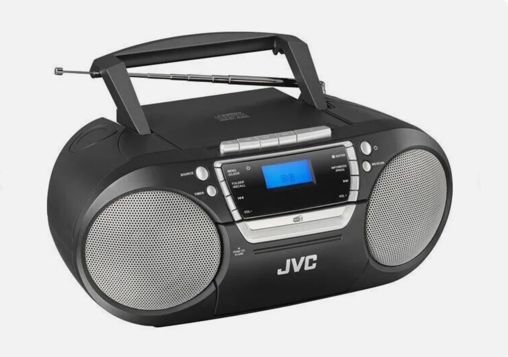 JVC RC-D322B DAB+/FM/Tape/CD/Bluetooth Boombox - Black 