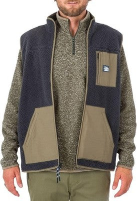 Hurley Midland Burrito Zip Vest Sweatshirt Dark Stone Grey Size L Casual