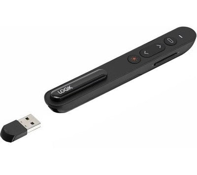 Logik LPRES23 Wireless Red LED Laser Presenter - Wireless 2.4GHz, 60 Metres