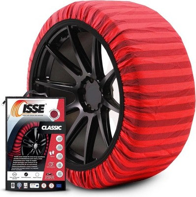 Isse C60054 Textile Snow Chains Tribologic Classic, Size 54,Red-black Stripes