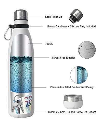 Diversion Safe Water Bottle Stainless Steel Stash Can With Hidden, White