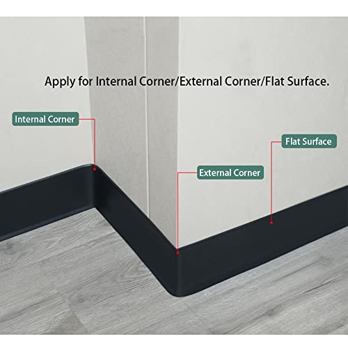 PVC Skirting Board Trim Self Adhesive Flexible 5m x 10cm Peel and Stick White - view 5
