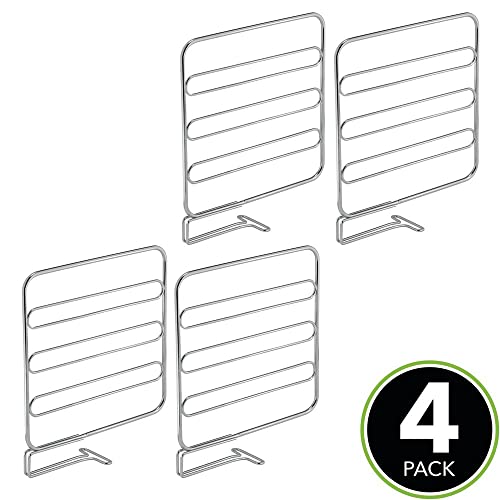 Mdesign Set Of 4 Practical Shelf Dividers For The Wardrobe, Silver