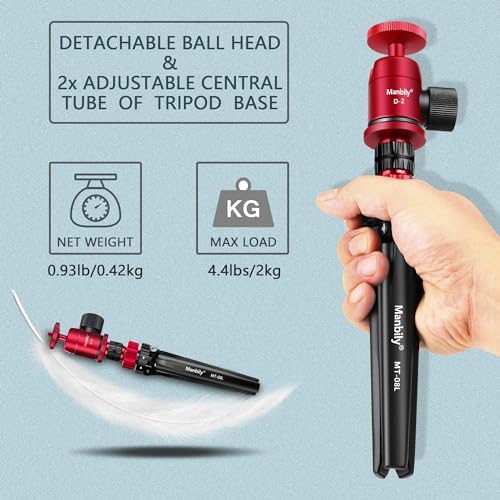 Manbily MT-08L Mini Phone Tripod Aluminium 360 Ball Head 1/4 in Max 2kg - view 5
