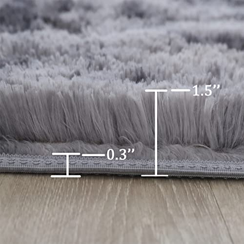 Lekeplus 120X180cm Fluffy Soft Rug For Living Room Bedroom, Grey