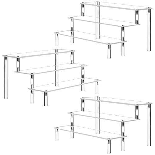 Acrylic Riser Display Stand 3 Tier Clear Shelf Figures Perfume 3 Packs - view 1