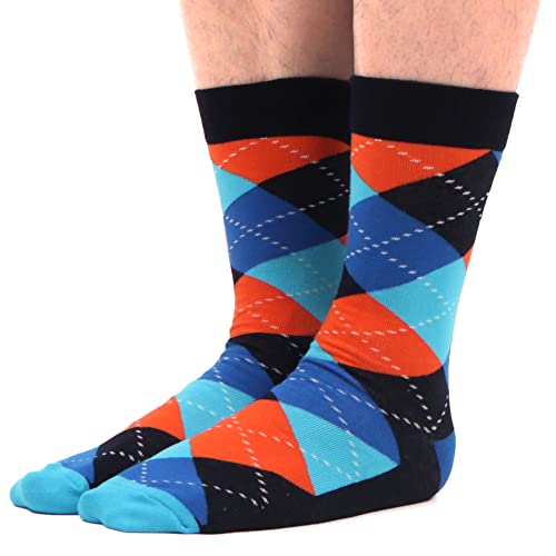 WeciBor Mens Crew Socks 12 Pairs Combed Cotton Colourful Novelty Sizes 7-12 - view 5