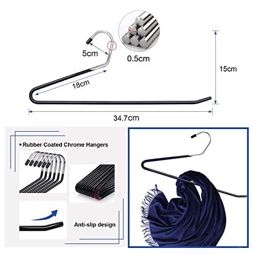 Trouser Hangers Idmax 12 Pack Metal Non Slip Space Saving Black - view 5