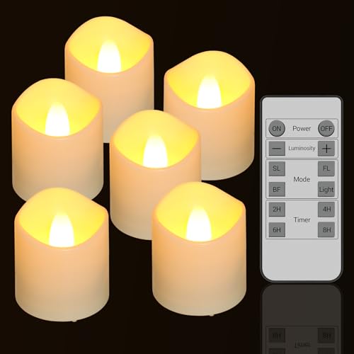 Yme Rechargeable Tea Lights 6 Pcs LED Flameless Votive Candles with Remote - view 1