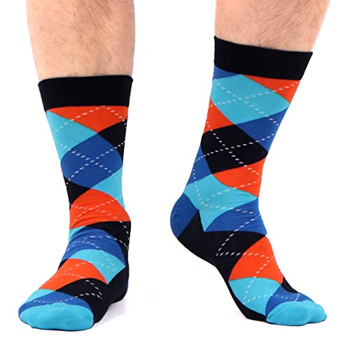 WeciBor Mens Crew Socks 12 Pairs Combed Cotton Colourful Novelty Sizes 7-12 - view 3