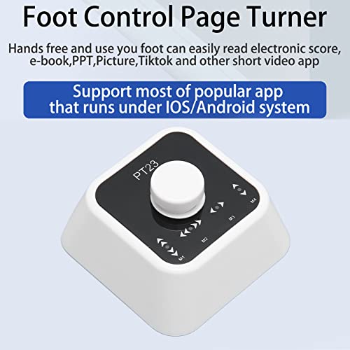 Bluetooth Page Turner Pedal Type C Rechargeable Wireless Controller White - view 4