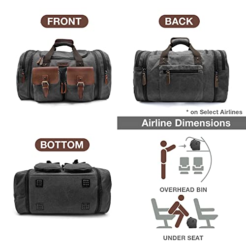 Wildroad Expandable Canvas Travel Duffel Bag, 50L Large Duffel Bag For Men