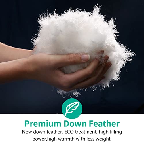 APSMILE Single Duvet 10.5 Tog, Goose Feather Down, 400TC Cotton