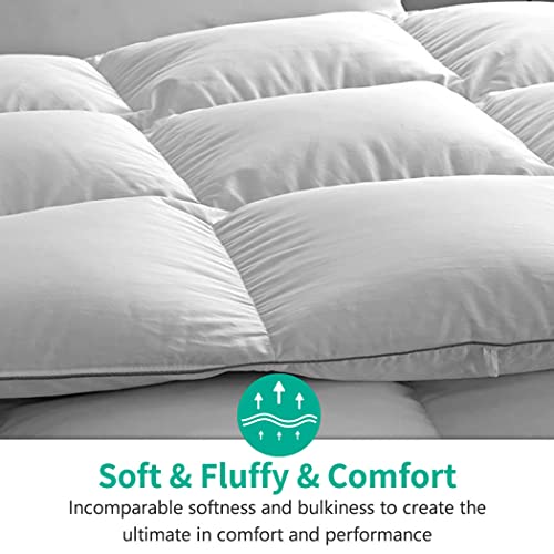 APSMILE Single Duvet 10.5 Tog, Goose Feather Down, 400TC Cotton