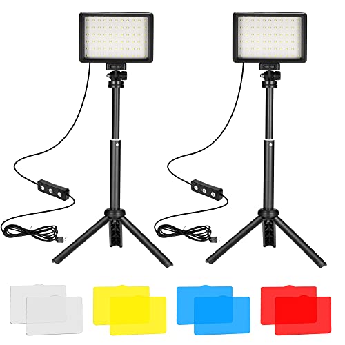 Ci-Fotto LED Video Light 2-Pack, 5600K Dimmable, with Tripod