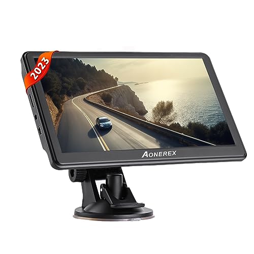 Sat Nav Aonerex GPS 7 in Touchscreen 8GB 256MB 2023 UK EU Maps with Sunshade - view 1