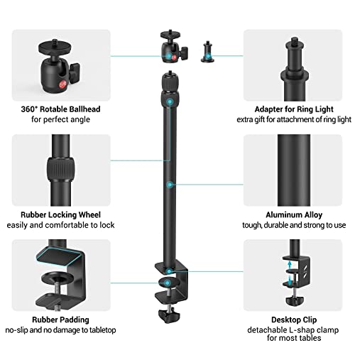 SmallRig 3488 Camera Desk Mount C Clamp Arm 1/4 in Ball Head 13-35.4 in - view 5
