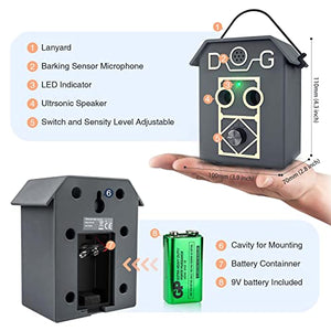 Ultrasonic Anti Barking Device 55ft 3 Sensitivity Dog Bark Deterrent