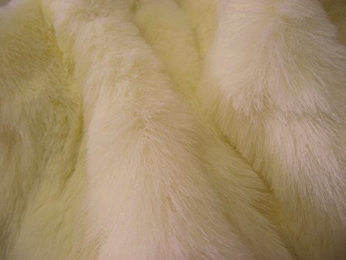 Luxury Faux Fur Fabric Material - Cream Magnolia, 1Mtr - 150cmx100cm