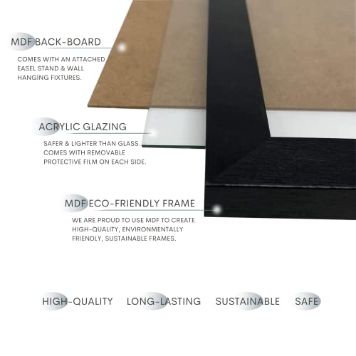 Black 10x8 Picture Frames Box of 12 Multipack 8x10 Photo Frames