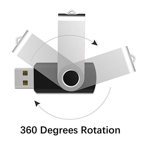 Raoyi USB 2.0 Flash Drive 4GB, Swivel Design, Pack of 20, Black