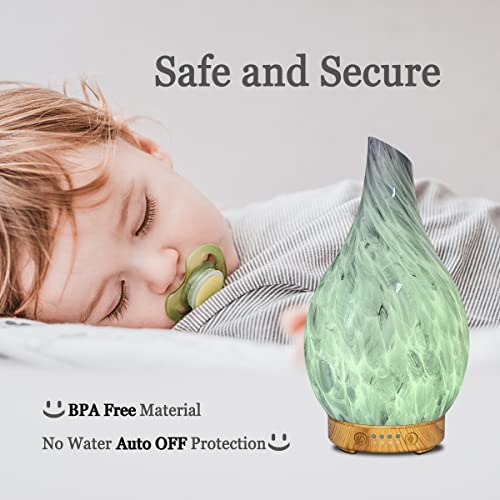 Glass Essential Oil Diffuser 100ml Ultrasonic Cool Mist Humidifier - Grey