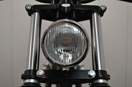 Alchemy Parts 4.5" Retro Motorcycle Headlight, Gloss Black, H4 55W
